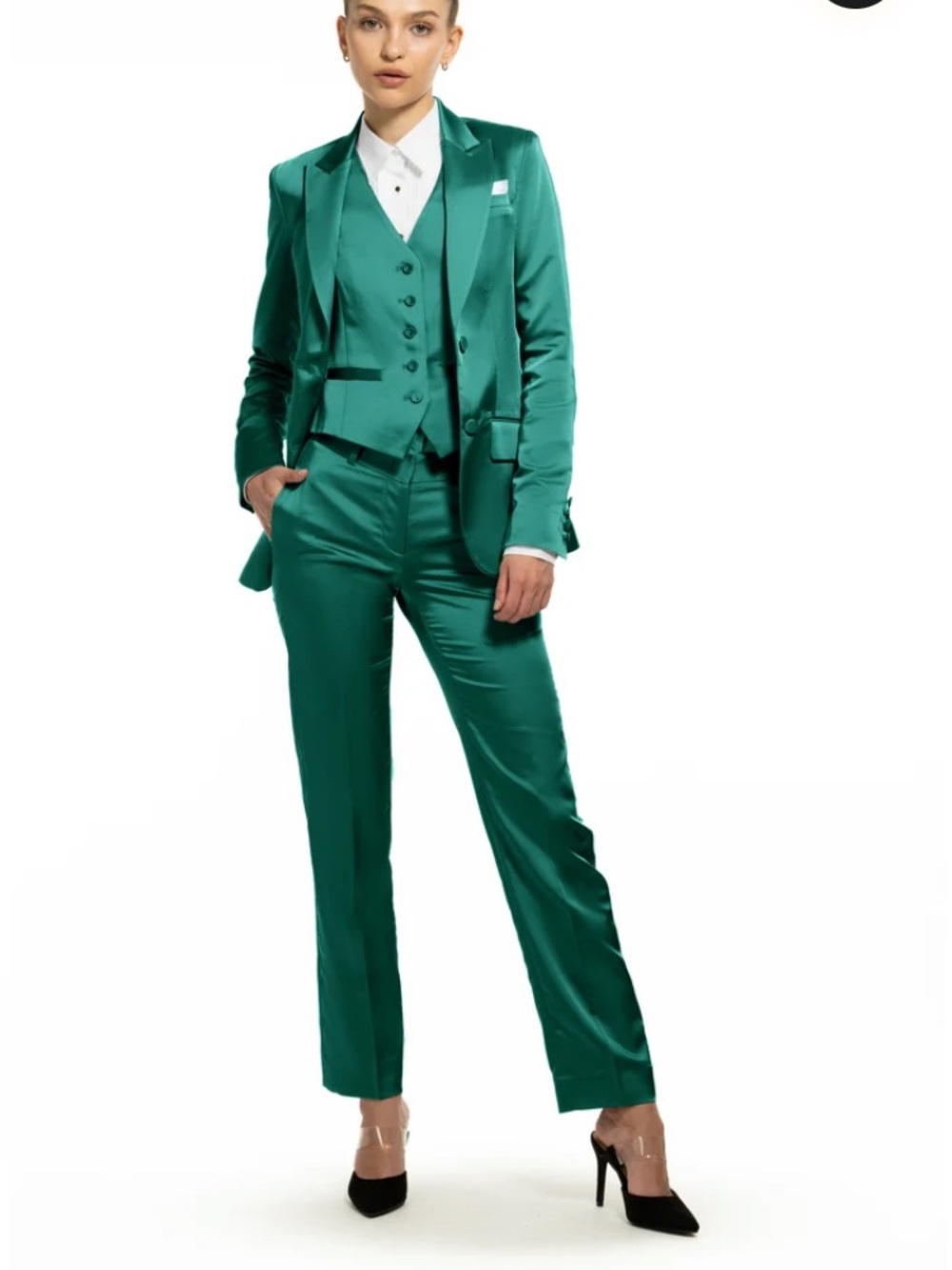 Emerald green little black tux altered see description